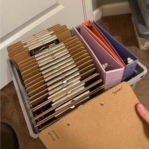 Brown Clipboards and Purple Binders Set